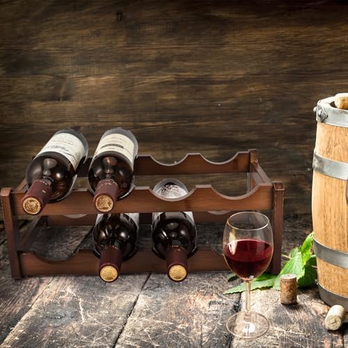 PAMISO 2 Tiers Wine Rack for 8 Bottles