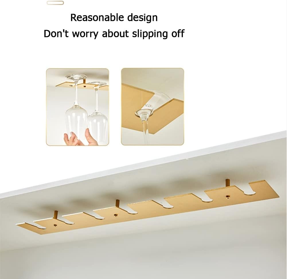 Under Cabinet Wine Glass Holder Rack for Kitchen Bar Storage