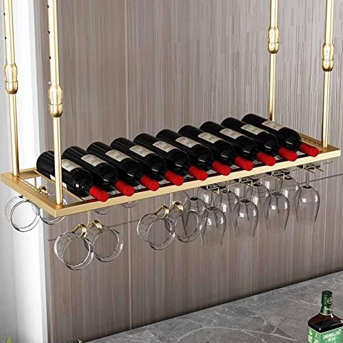 Suuim Wall-Mounted Wine Rack with Ceiling Shelf Display