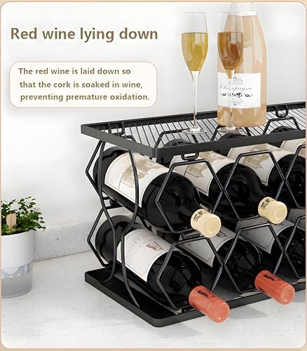 BOOKZON 8 Bottle Freestanding Gold Wine Rack