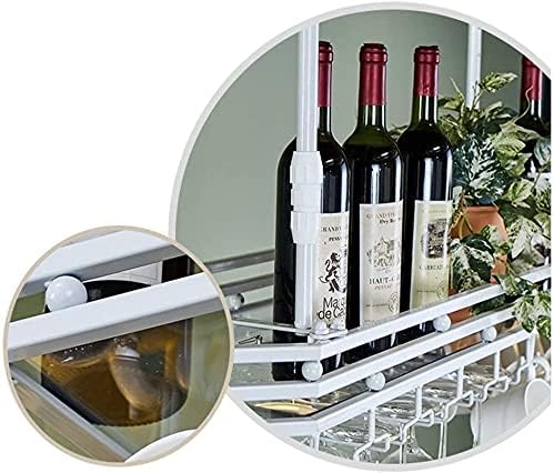 Ceiling Hanging Wine Rack with Glass Holder Shelf Wall-Mounted Goblet Rack 80x35cm