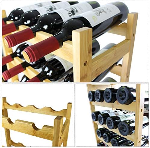 SMIBUY Bamboo Wine Rack 20 Bottles 5-Tier Free Standing