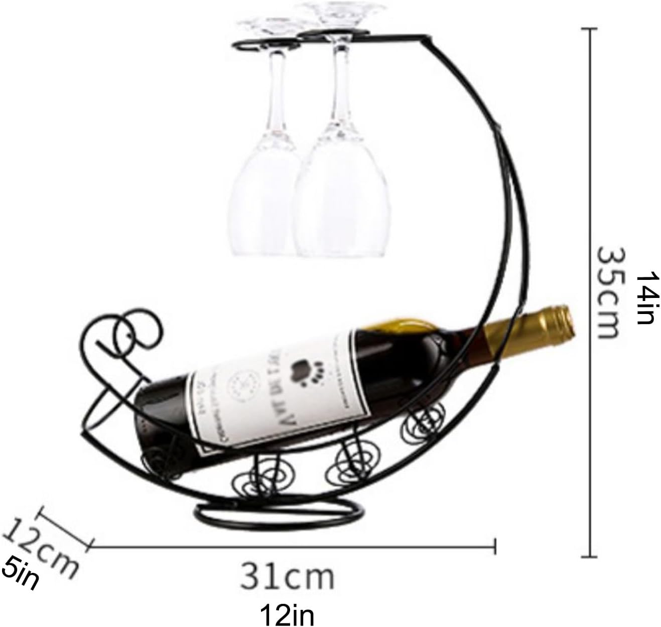 ZYZSY Pirate Ship Wine Glass Rack Freestanding Metal Holder 1