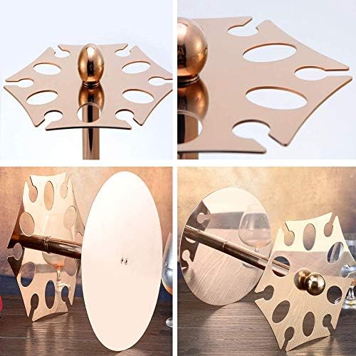 Wine Glass Rack with 6 Hooks Freestanding Stemware Holder Silver