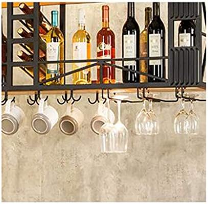 LASEVE Wall-Mounted Wine Rack Iron Wood Design