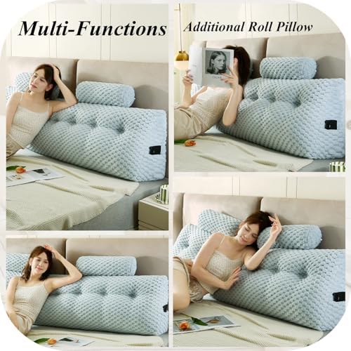 Gpround Wedge Headboard Pillow Set with 2 Roll Pillows