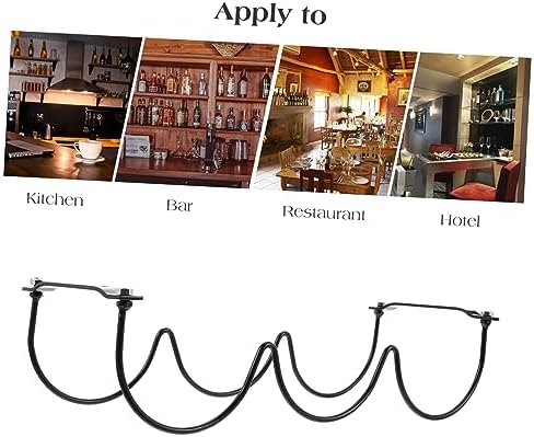 2Pcs Black Iron Wine Rack for Home Bar Kitchen Storage