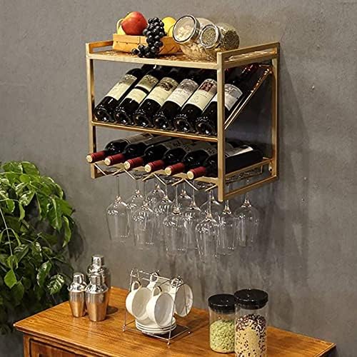 ZJDYDY Wall-Mounted Iron Wine Rack Stemware Holder
