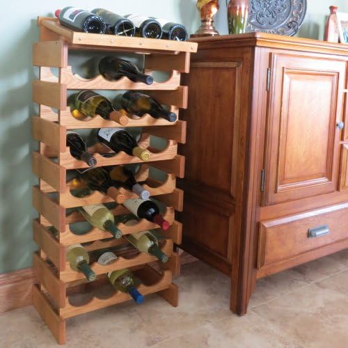 FixtureDisplays 28 Bottle Dakota Wine Rack with Display Top