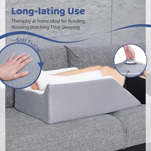Leg Elevation Pillow with Memory Foam for Post Surgery Relief