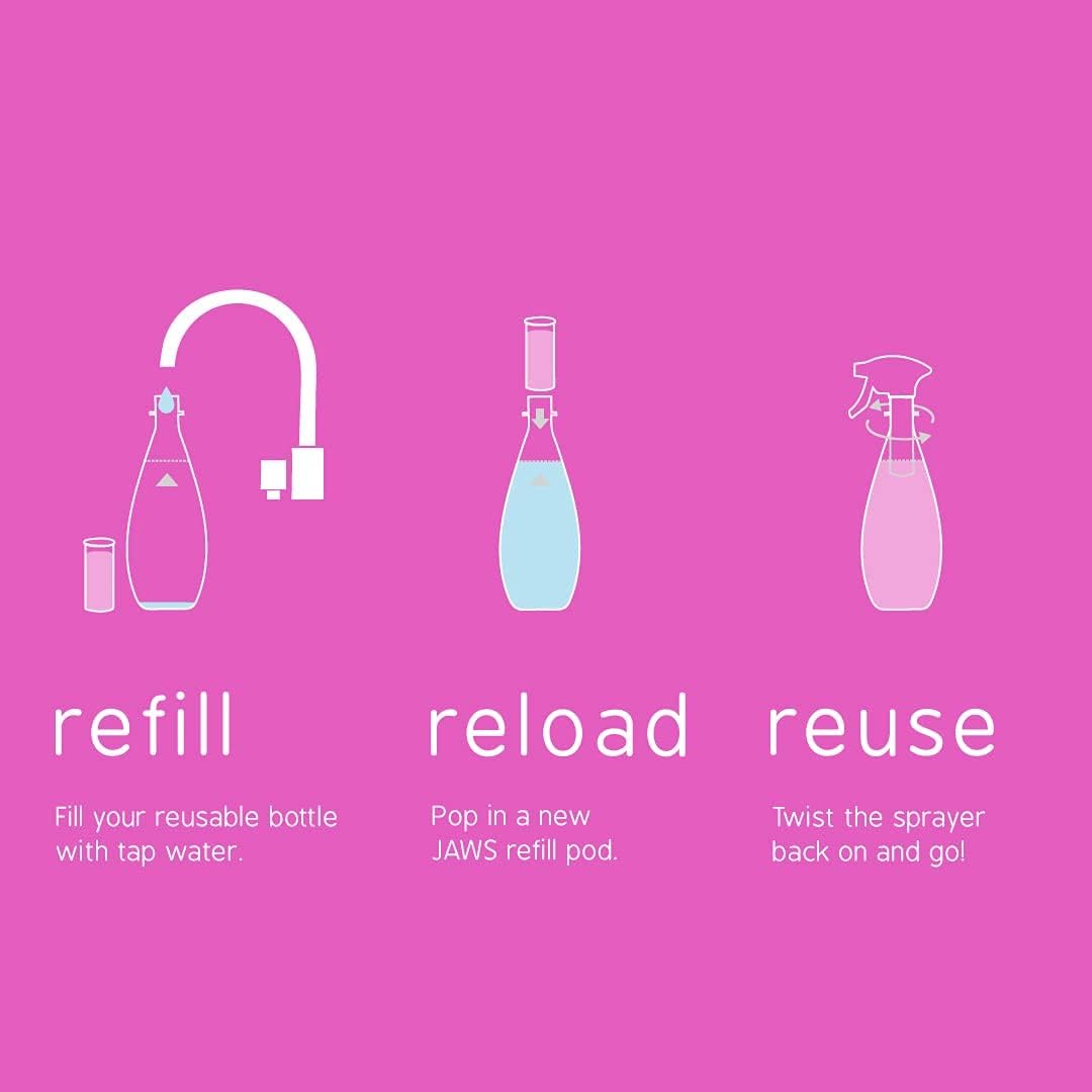 JAWS Multi-Purpose Cleaner Kit - 25 oz Refillable Bottle 2 Lavender Scented Refills