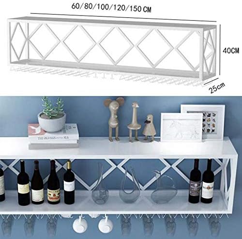 Wall-Mounted Wine Rack with Partitions and Bottle Holder