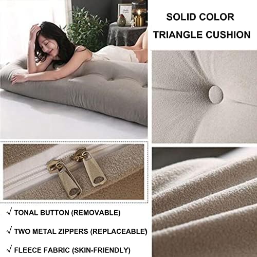 Large Triangular Reading Wedge Pillow for Bed and Daybed