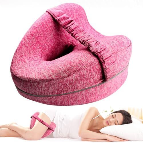 RQUXMT Ergonomic Leg Knee Pillow for Sciatica Relief Pink