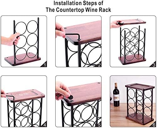 BOCbco 3 Tier Freestanding Wine Rack 6 Bottle Holder