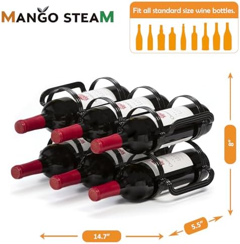 Mango Steam 6 Bottle Wine Rack - Black 1