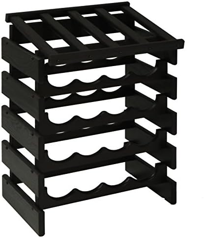 FixtureDisplays 20 Bottle Dakota Wine Rack - Black