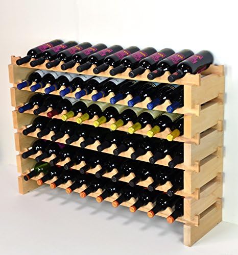 Wine Rack Wood 60 Bottle Capacity Freestanding