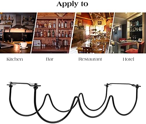 VOSAREA 2Pcs Black Wrought Iron Wine Rack Elegant Display Holder