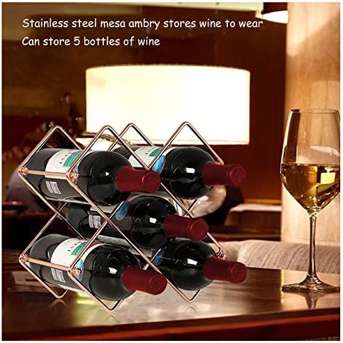 BOCbco Tabletop Wine Racks Rose Gold 5 Bottle Holder