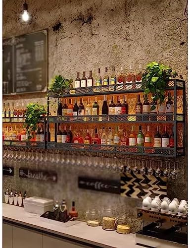 SilteD Wall-Mounted Wine Rack with Floating Shelves
