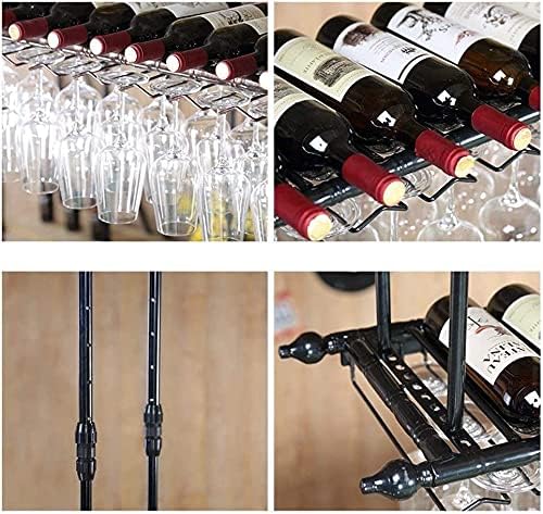 Ceiling Hanging Wine Rack with Glass Holder Shelf Brown 120x30cm