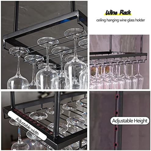 Ceiling Hanging Wine Rack with Adjustable Height and Width 1