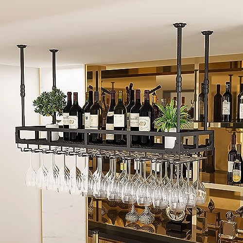 Adjustable Ceiling Wine Rack with Durable Metal Frame 1