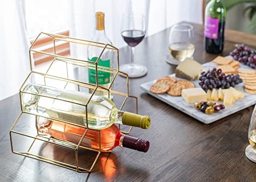 NAT Jules Honeycomb Gold Tone Wine Rack 1