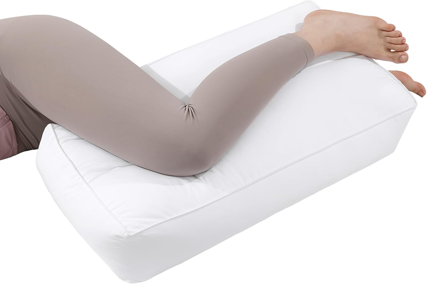 HOMBYS Knee Pillow for Side Sleepers 3 Inch White
