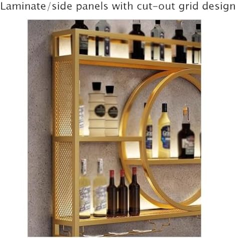 SilteD Floating Metal Wine Rack Wall Mount 100x15x80Cm