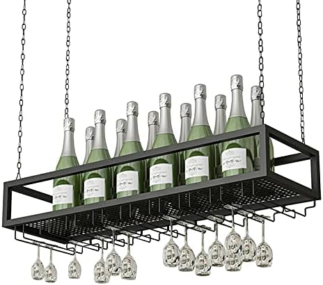 Suuim Ceiling Mount Wine Holder Hanging Glass Rack for Kitchen Bar