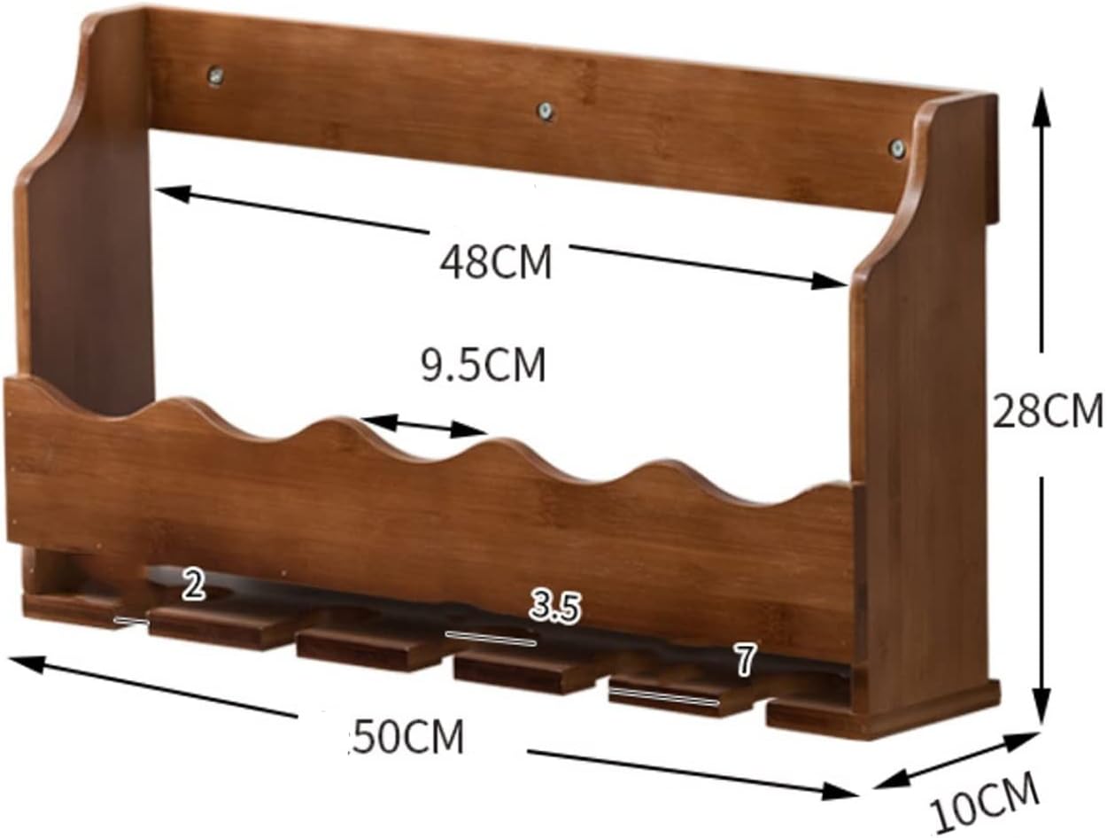 Suuim Wall-Mounted Wine Rack Holder - Solid Wood Display Stand