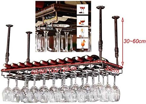 Adjustable Ceiling Wine Glass Holder Rustic Metal Wine Rack