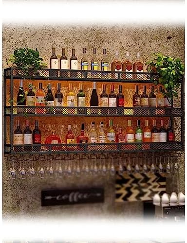 SilteD Wall-Mounted Wine Rack with Floating Shelves