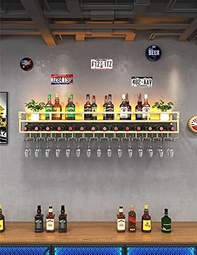 LUCEAE Wall Wine Rack with LED Light 80x30cm