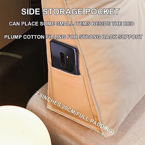 ZZYK Headboard Pillow Wedge Reading Pillow Fleece Backrest Support