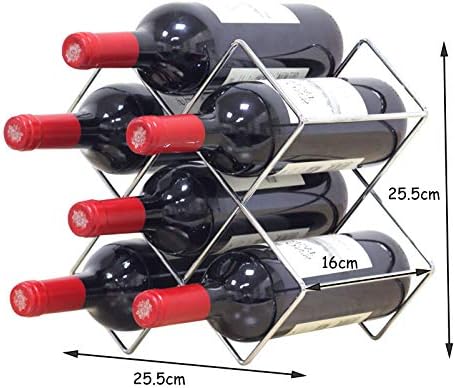 BOCbco Tabletop Wine Rack Holds 6 Bottles Silver