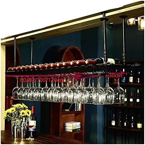 Hanging Wine Rack with Glass Holder and Shelf - 100cm30cm Bronze