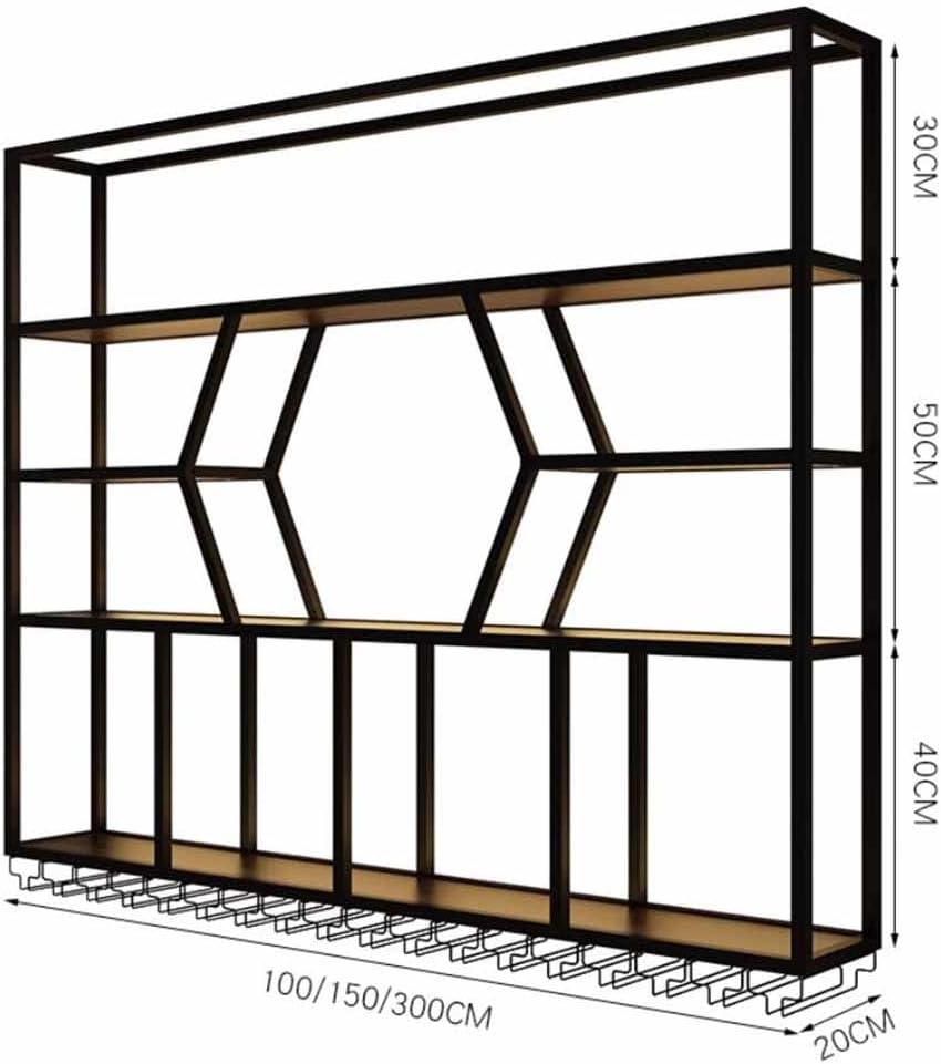 MaGiLL Wall Mounted LED Wine Rack with 4 Tiers
