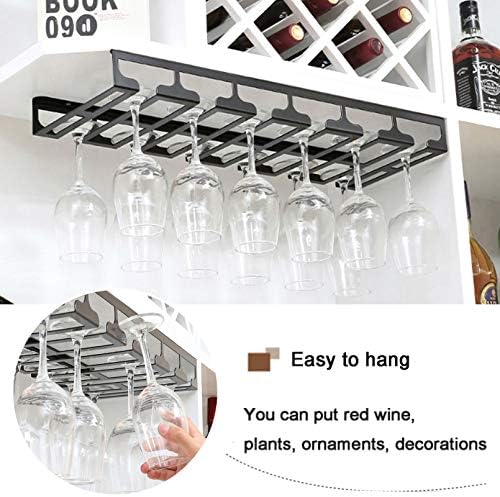 Black Wine Glass Rack Under Cabinet - Metal Organizer