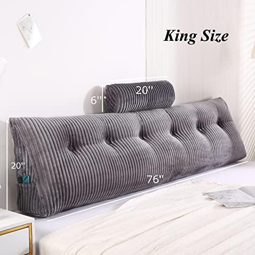 Gpround Wedge Headboard Pillow Set Large Bolster for Bed Rest