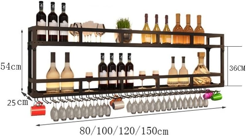 SilteD Wall Mounted Wine Rack with LED Industrial Style