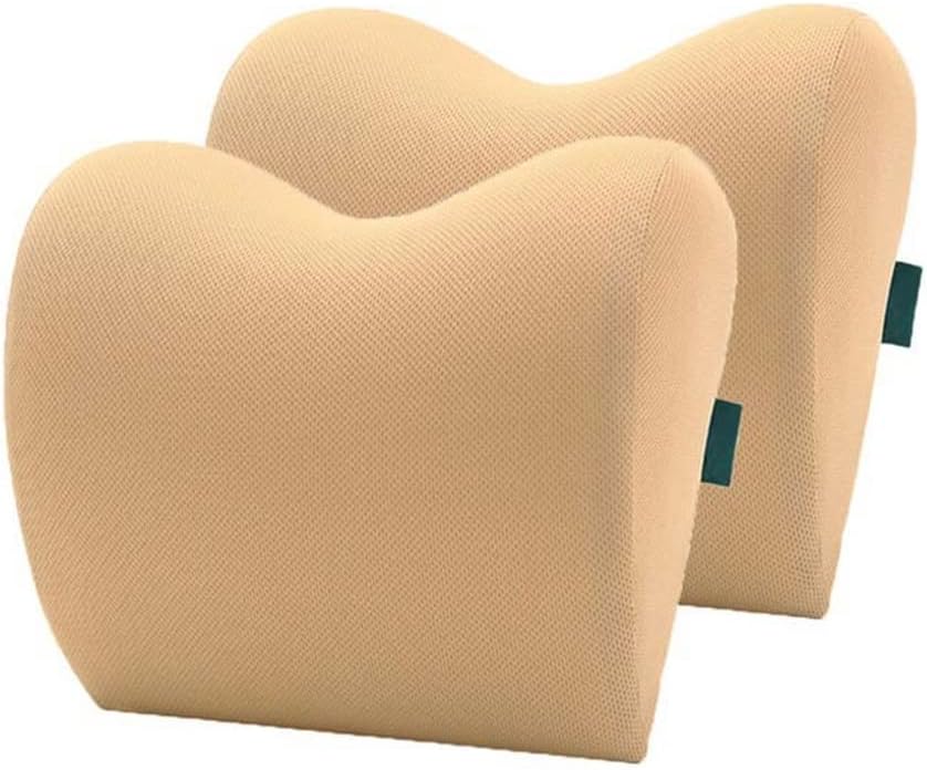 PGNEX Car Headrest Neck Pillow - Memory Foam Cushion Beige