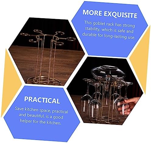 Cabilock Iron Wine Glass Holder Rack for Kitchen Bar