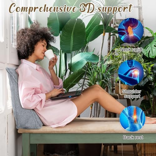 Wenqik Triangular Reading Pillow with Removable Cover Gray