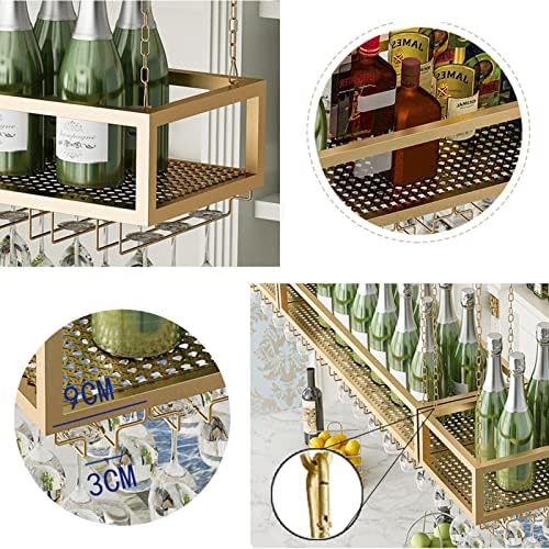 Suuim Ceiling Mount Wine Holder Hanging Glass Rack for Kitchen Bar