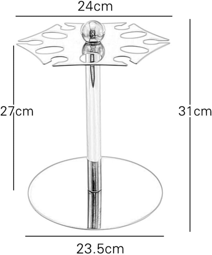 Wine Glass Rack with 6 Hooks Freestanding Stemware Holder Silver