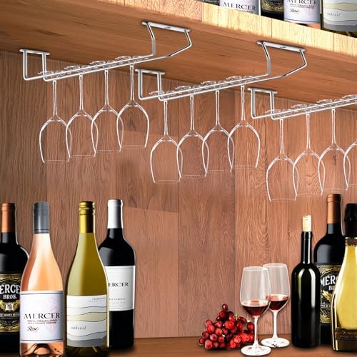 Lemecima 4Pack Stainless Steel Wine Glass Holder 14 Inch Rack