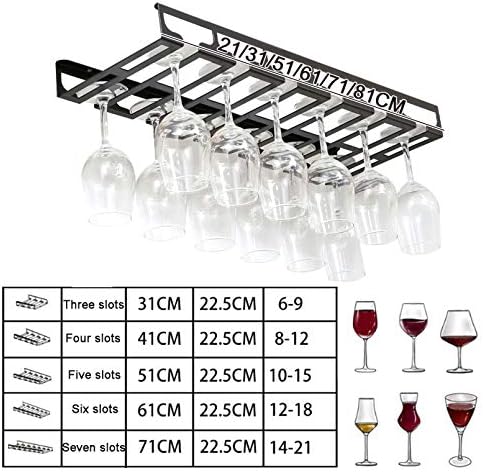 Black Wine Glass Rack Under Cabinet - Metal Organizer